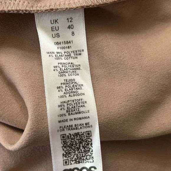 ASOS Corset Peplum Midi Dress Women’s Size 8 - Picture 9 of 9